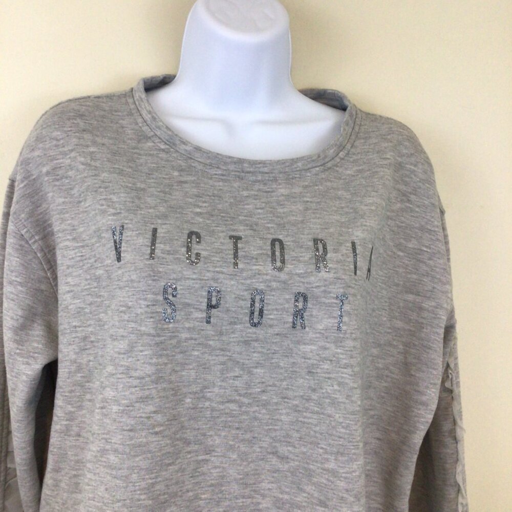 Victoria Sport Gray Pullover Crew Neck Sweatshirt - Picture 2 of 7